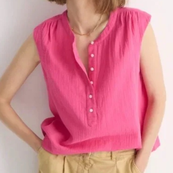 J. Crew Tops - NWT: J.Crew Cora Fushia Gauze Sleeveless Top